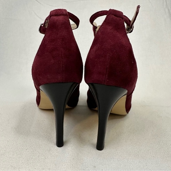 Adrienne Vittadini Grins Bootie 7 Maroon Suede Stiletto Heels - Picture 7 of 13